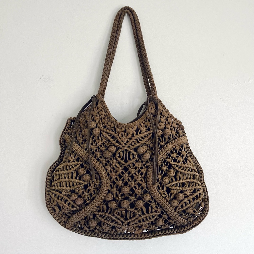 Made On Earth For David & Scotti Brown Macramé Boho Bag